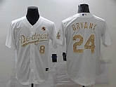 Dodgers 8 & 24 Kobe Bryant White Gold 2020 Nike KB Cool Base Jersey,baseball caps,new era cap wholesale,wholesale hats